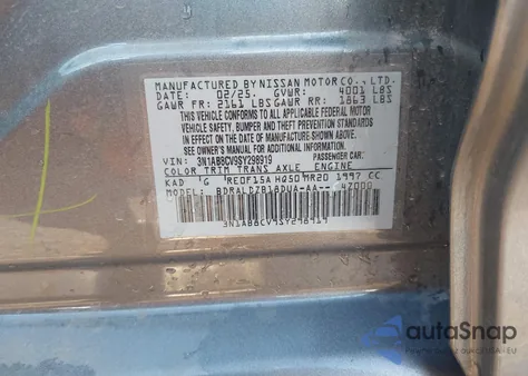 2025 Nissan Sentra Sv from USA, damaged, VIN 3N1AB8CV9SY298919